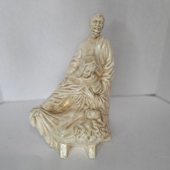 Vtg Christmas Atlantic Mold Mary Joseph Baby Jesus Ceramic Nativity Figure